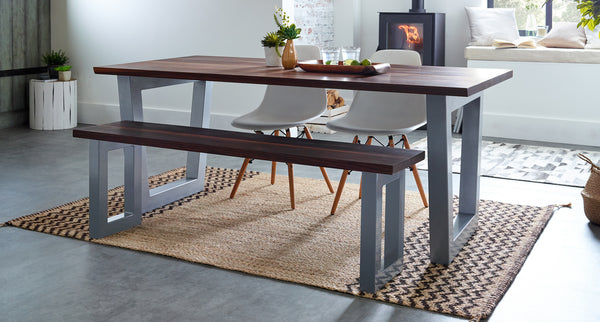 Hydra - Solid Walnut Top "V" Frame Dining Table