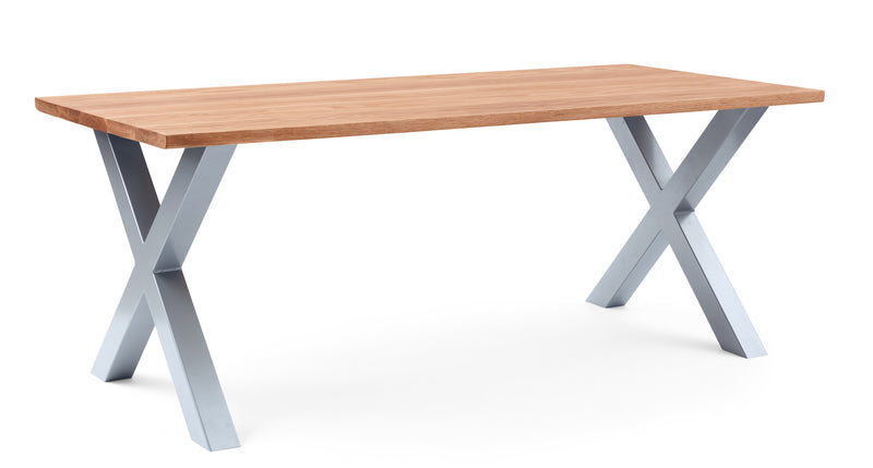 Tauro - Solid Oak Top "X" Frame Dining Table