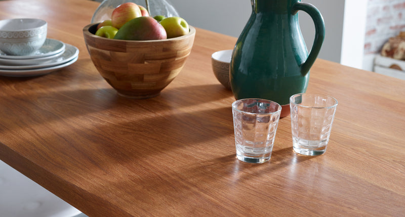 Titan - Super Thick Solid Oak Top "V" Frame Dining Table