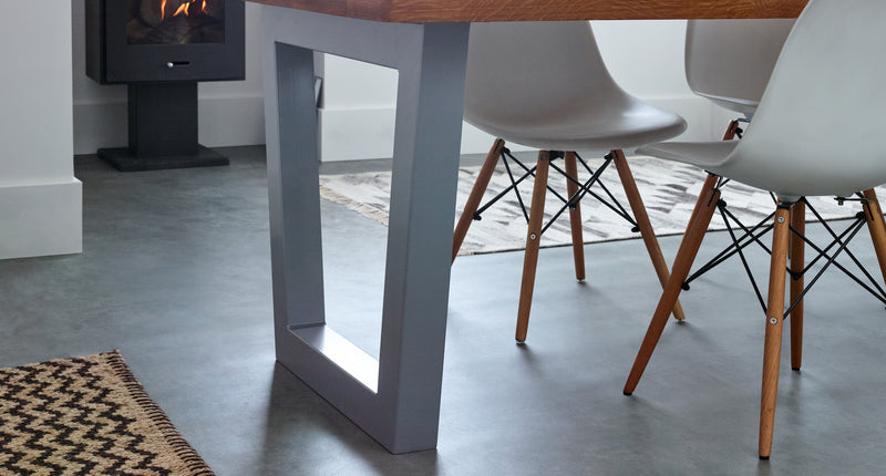 Titan - Super Thick Solid Oak Top "V" Frame Dining Table