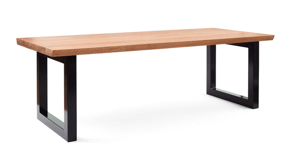 Elara - Super Thick Solid Oak Top Box Frame Dining Table