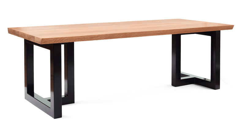Supernova - Super Thick Solid Oak Top Double Box Frame Dining Table