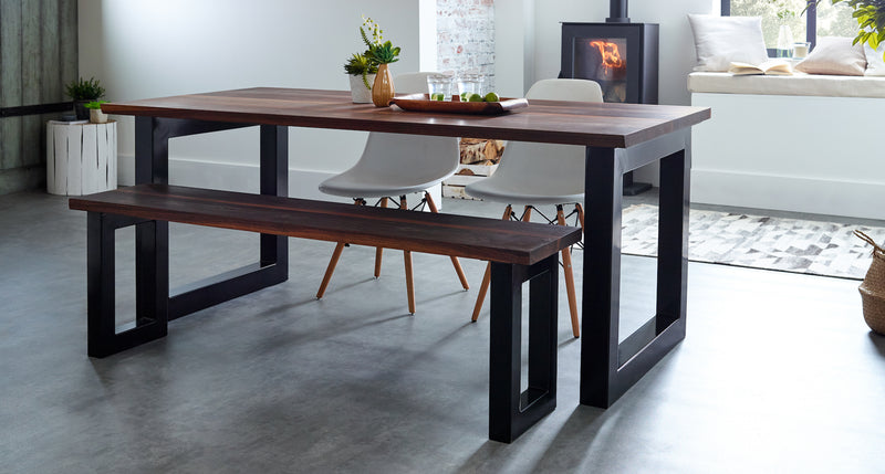 Neptuno - Solid Walnut Top Box Frame Dining Table