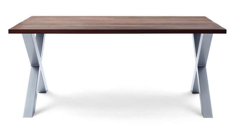 Geminis - Solid Walnut Top "X" Frame Dining Table